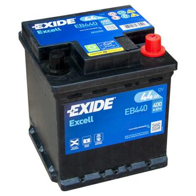 Exide Excell EB440 akkumulátor, 12V 44Ah 400A J+ EU, magas, Punto